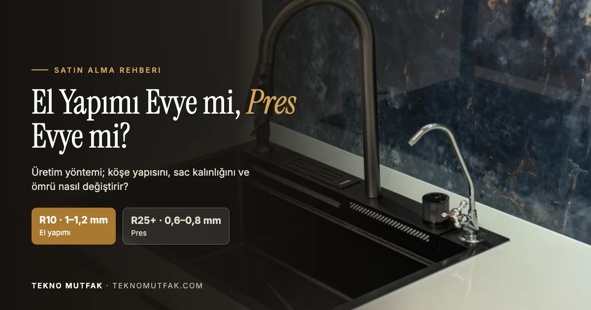 El Yapımı Evye ile Pres Evye Arasındaki Fark Nedir? Satın Almadan Önce Bilmeniz Gerekenler