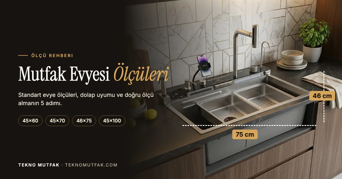 Mutfak Evyesi Ölçüleri: Standart Evye Ölçüleri ve Dolap Uyumu Rehberi