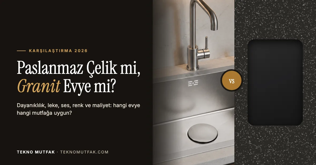 Paslanmaz Çelik Evye mi, Granit Evye mi? Hangisi Daha İyi (2026 Karşılaştırma)